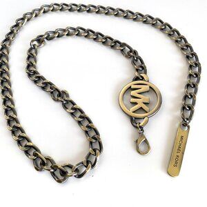 Michael Kors Charm Mk Logo Metal Chain Belt